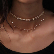 Cadena de cuentas de cristal geométrica multicapa para mujer, a la moda colgante de collar con estrella de cristal, joyería elegante 2024 - compra barato