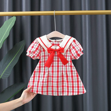 Gooporson Summer Kids Dresses for Girls Fashion Korean Plaid Short Sleeve Princess Dress Vestidos Cute Toddler Children Costume 2024 - buy cheap