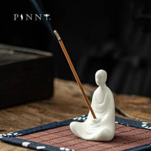PINNY-porcelana blanca para decoración de Buda Zen, estatua decorativa de Buda, quemador de incienso, figurita de monje 2024 - compra barato