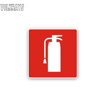 Volkrays Personality Car Sticker Fire Extinguisher Accessories Reflective Waterproof Cover Scratches PVC Decal,14cm*14cm 2024 - buy cheap