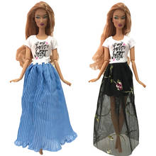 NK-vestido de moda informal para muñeca Barbie, traje bonito y Noble, accesorios para muñeca Barbie, regalo para chica 011B 2X, dos piezas 2024 - compra barato