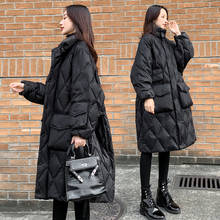 2021 New Fashion Parkas Winter Jacket Women's Black Loose Thicken Long Down Outwear Windproof Warm 90%White Duck Down Coats 2024 - buy cheap