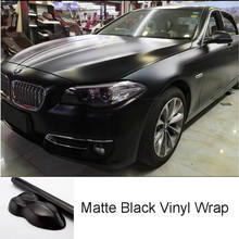 Matte Black Vinyl Wrap Foil Car Whole Body Styling Decals Matt Black Film Roll Sticker Air Release Film 18M x 1.52M 2024 - buy cheap