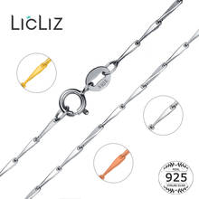 LicLiz-Cadena de semillas de Plata de Ley 925 para mujer, collares de oro rosa blanco de 24K, cadena artesanal de 40, 45cm, 1mm de ancho, joyería LN9994 2024 - compra barato