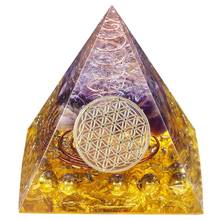 TUMBEELLUWA Healing Crystal Gold Wire Orgonite Pyramid Energy Generator for Reiki Meditation Resin Craft Decoration Stone Orgone 2024 - buy cheap