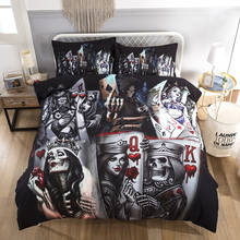 Couple sugar Skull Playing cards QK Bedding Set 3D poker Pillowcases Duvet Cover Quilt Cover For Kids Queen King Sizes Bedspread 2024 - buy cheap