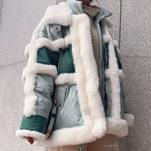 Elegante chaqueta de invierno entretejido de piel para mujer, nueva moda 2020, Parkas gruesas cálidas 90%, plumón de pato blanco, abrigo de invierno, Parkas de nieve YRF101 2024 - compra barato