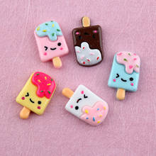 Kawaii Resin Cabochons Flatback 18*30mm Cute Colorful Ice Cream Shape ornament Accessories Cameo Craft Girl Hair jewelry Decor 2024 - compre barato