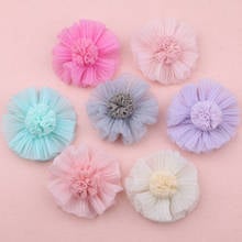 Mini order 3pcs Round Chiffon Ball Decor Handmade Fabric Flowers Floral Button Patch Sticker Girl Hair Jewelry Bow Clip DIY 3pcs 2024 - buy cheap