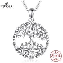 EUDORA-colgante de árbol de la vida de plata esterlina para mujer, collar de árbol familiar de plata con bebé, joyería fina para mujer, familia feliz de 5 2024 - compra barato