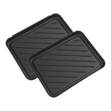 Hot 2Pcs Boot Tray Heavy Duty Shoe Mat Trays Storage Tray Dog Bowl or Cat Bowl Mats Trap Mud to Protect Floor 15.75 X11.8 In 2024 - buy cheap