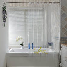 Cortina de ducha transparente de plástico, visillo de lujo impermeable con ganchos para accesorios de baño, 180mm x 200cm, 12 Uds. 2024 - compra barato