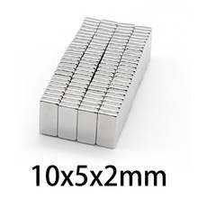 Ímãs de neodímio pequenos quadrate 50-500 peças 10*5*2mm ímã forte cuboide poderoso ímã retangular permanente 10x5x2mm 2024 - compre barato