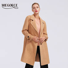 MIEGOFCE 2019 high quality autumn-winter double-sided cashmere coat fashion long double-sided cashmere women's woolen half-coat 2024 - buy cheap
