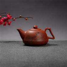 Yixing bule de chá roxo artesanal, tradicional chinês, conjunto de chá portátil, para viagem, retrô, de cerâmica, chaleira para bebidas 2024 - compre barato