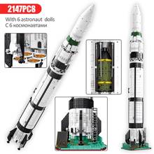 Bloques de construcción de cohete de aviación para niños, juguete de ladrillos para armar Vehículo de lanzamiento de satélite Artificial cosmonautas espaciales, Serie Técnica, 2147 piezas 2024 - compra barato