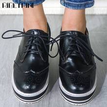 RIBETRINI-zapatillas de deporte de punta redonda para mujer, zapatos de plataforma vulcanizados, con cordones, estilo Retro, para primavera 2024 - compra barato