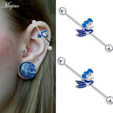 Miqiao 1pcs Steel Industrial Ear Cartilage Helix Earrings Barbell Long Straight Bar Ear Piercings Barbell Jewelry for women 2024 - buy cheap