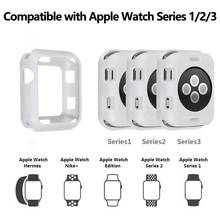 Чехол + ремешок для apple watch 42 мм/38 мм iwatch ремешок браслет чехол для часов силиконовый защитный чехол + ремешок для часов для apple watch 3 2024 - купить недорого