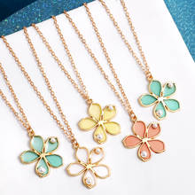 MINHIN Fashion Gold Chain Long Necklace Statement Flower Pendant Necklace for Women Nice Gift Necklace Collars 2024 - buy cheap