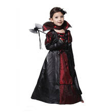 Gothic Vampire Costume Girls Kids Cosplay Long Dress Carnival Halloween  Party Fancy Clothing 2024 - buy cheap