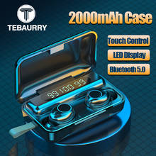 TEBAURRY F9 TWS безпроводные Bluetooth наушники 9D стерео Бас беспроводные наушники спортивные водонепроницаемые блютуз гарнитура с 1500 мАч чехол для телефона 2024 - купить недорого