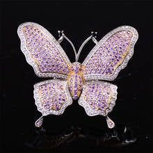 Gorgeous Pink AAA Zircon Butterfly Brooches Beautiful Insect Brooch Pin Wedding Bridal Accessories for Women Gift 2024 - buy cheap