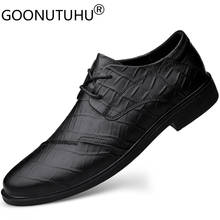2020 Стильные Модные Мужские модельные туфли из натуральной кожи; классические коричневые, черные элегантные туфли в стиле дерби; Мужская офисная деловая обувь для мужчин 2024 - купить недорого