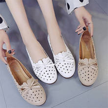 2021 Spring Women Flats Shoes Women Bow-knot Shoes Woman Cutout Loafers Slip On Ballet Flats Ballerines Flats 2024 - buy cheap