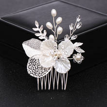 Trendy Handmade Bridal Wedding Hair Combs Hair Accessories Crystal Pearl Flower Headpiece Women Hair ornaments Jewelry 2024 - buy cheap