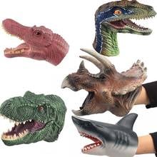 Dinosaur Hand Puppet Funny Toy Soft Vinyl Rubber Animal Head Hand Puppet Figure Toy Gloves Children Model Christmas Boy Gift 2024 - buy cheap