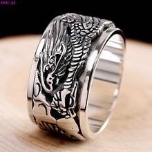 BOCAI S925 Sterling Silver Rings 2021 Retro Thai Silver Personality Rotatable Flying Dragon Ring Hand Jewelry For Men And Women 2024 - buy cheap