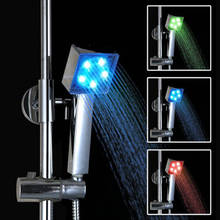 LED Rainfall Shower Head Colorful Self-changing Shower Head No Battery Automatic Waterfall Shower Single Bathroom Showerhead 2024 - buy cheap