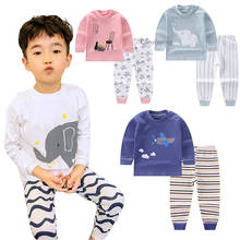Pijamas de otoño para bebés, ropa de dormir para niños y niñas, traje de algodón de manga larga, conjuntos de pijamas 2024 - compra barato