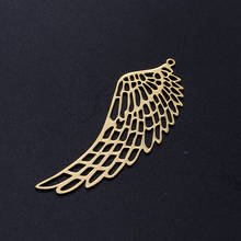 Pingente aço inoxidável 3 tamanhos grandes abertos fadas asas anjo pingente diy colar jóias fazendo acessórios 63x22mm 2024 - compre barato