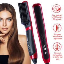 Professional Hair Straightener Comb Beard Brush Electronic Hair Straightening Fast Heating Iron Thermoregulator Male Beard Brush 2024 - buy cheap