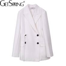 Getspring Women Blazer Irregular Split White Women Blazers And Jackets Plus Size Double Breasted Loose Suit Coats 2021 Fashion 2024 - buy cheap