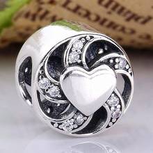 Original Celebration Of Ribbon Love Heart Spacer Beads Fit 925 Sterling Silver Bead Charm Bracelet DIY Jewelry 2024 - buy cheap