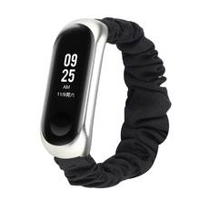 Scrunchies Elastic Strap with Case for Xiaomi Mi Band 5 Pulseira Cloth Watchband Wristband for Mi Band 4 Bracelet Black Gray 2024 - buy cheap
