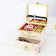 Music Box New Innovative Makeup Mirror Jewelry Box DIY Ornament Children Gift Rotating Dancing Girl Swan Lake Music caja musical 2024 - buy cheap