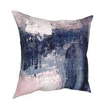 Розовая и темно-синяя наволочка с абстрактным рисунком, домашняя декоративная наволочка для подушки, наволочка для гостиной, двусторонняя печать, для отдыха 2024 - купить недорого