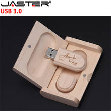 JASTER USB 3.0 Custom LOGO wooden high speed usb+Flip box usb flash drive memory stick 4GB 8GB 16GB 32GB 64GB wedding gift 2024 - buy cheap