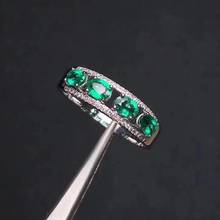 Natural emerald ring fashionable gem quality deep color 925 silver customizable size number 2024 - buy cheap