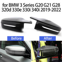 2pcs Modified LHD Carbon Fiber Pattern Mirror Cover Caps for BMW 3 Series G20 G21 G28 320d 330e 330i 340i 2019-2022 M4 Style RHD 2024 - buy cheap