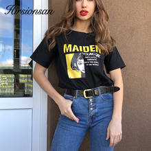 Hirsionsan T Shirt Women 100% Cotton Female Soft Clothes Oversized Jumper Cool Girl Casual Ins Letters 2020 Harajuku Chic Tees 2024 - buy cheap