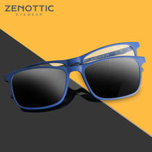 ZENOTTIC-gafas de sol polarizadas para hombre, lentes ópticas con Clip magnético, cuadradas, flexibles, 2 en 1 2024 - compra barato
