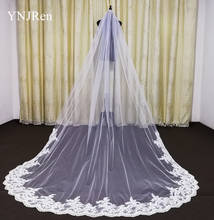 2022Real Photos White/Ivory Wedding Veil 3 Meters Long Comb Lace Mantilla Cathedral Bridal Veil Wedding Accessories 2024 - buy cheap