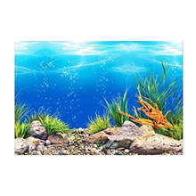 Aquarium Background Poster Blue Ocean PVC Self-adhesive Fish Tank Backdrop 2024 - buy cheap