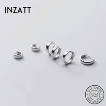 Женские круглые серьги-кольца INZATT, изящные геометрические аксессуары в стиле панк для вечеринок, ювелирные изделия из настоящего серебра 925 пробы 2024 - купить недорого