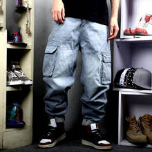 Pantalones vaqueros holgados para hombre, ropa de calle tipo Cargo, con múltiples bolsillos, estilo Hip Hop 2024 - compra barato
